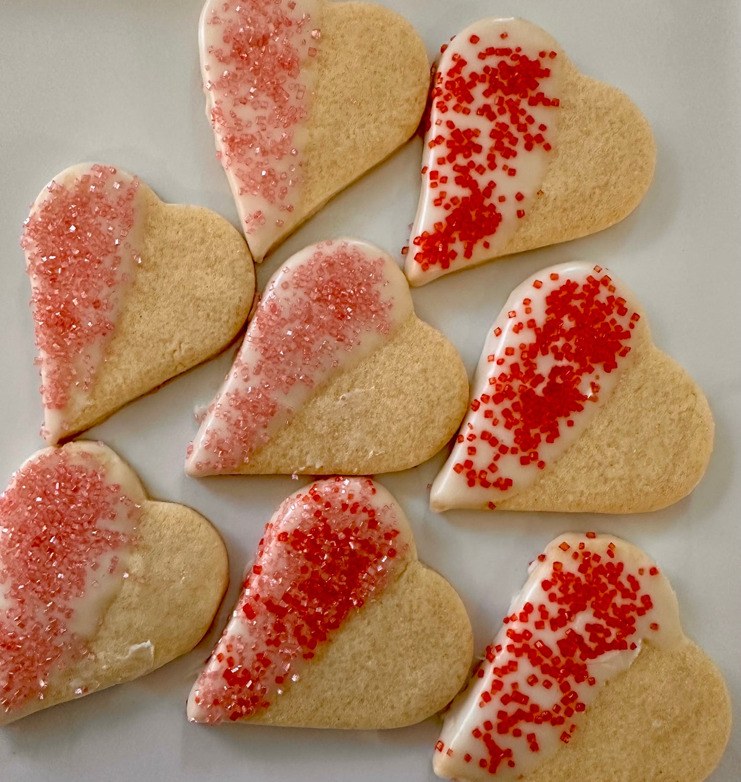 Valentine Heart Cookies - Icing & Sugar Sprinkles (20 cookies) | Click here for full details.