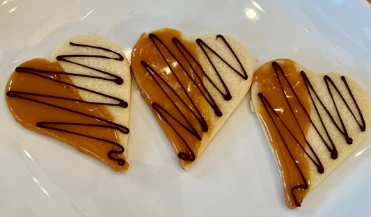 Valentine Heart Cookies - Caramel & Chocolate (20 cookies) | Click here for full details.