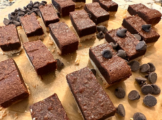 Dark Chocolate Shortbread Bars (44 mini bars) | Please contact us for pick up. Allow at least 2 business days between order and pick up date.